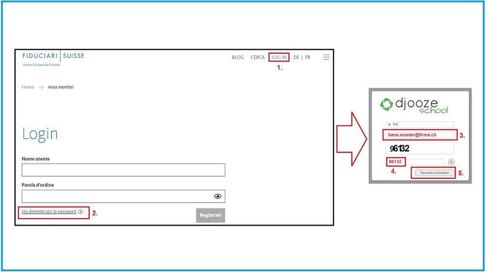 Passwort vergessen Screen